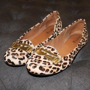 Sperry Brown & Black “Leopard Pony” Print Flats